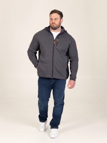 D555 Conrad Detachable Hood Bonded Fleece Zip Through Hoody TALL Bleu marine - TALL sweatshirts - Sweatshirts TALL pour hommes grands