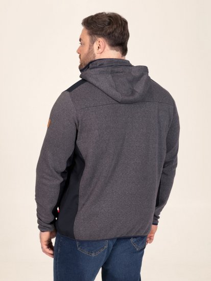 D555 Conrad Detachable Hood Bonded Fleece Zip Through Hoody Bleu marine - Sweatshirts & hoodies - Sweatshirts/Hoodies grande taille homme