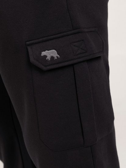 D555 Dexter 1 Cargo Jogger With Bear Embroidery TALL Noir - TALL pantalons de survêtement - Joggings TALL pour hommes grands
