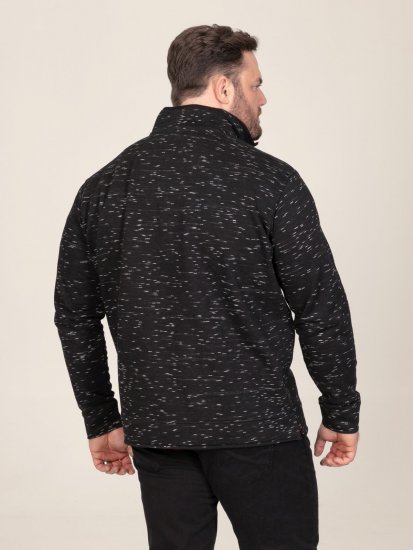 D555 Chandler Reno 1/4 Zip Neck Sweatshirt With Bear Logo Noir - Sweatshirts & hoodies - Sweatshirts/Hoodies grande taille homme