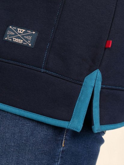 D555 Conway 2 1/4 Zip Neck Fleece Sweatshirt With Bear Logo Bleu marine - Sweatshirts & hoodies - Sweatshirts/Hoodies grande taille homme
