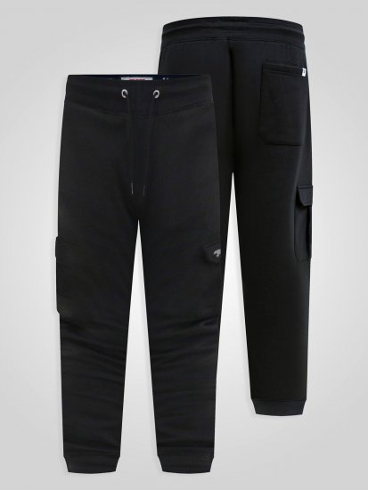 D555 Dexter 1 Cargo Jogger With Bear Embroidery TALL Noir - TALL pantalons de survêtement - Joggings TALL pour hommes grands