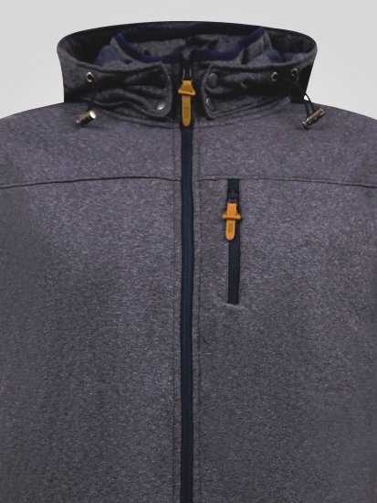 D555 Conrad Detachable Hood Bonded Fleece Zip Through Hoody TALL Bleu marine - TALL sweatshirts - Sweatshirts TALL pour hommes grands