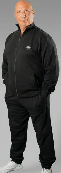20 Nodi Mistral Tracksuit in Combed Fleece Cotton Black - Survêtements - Survêtements homme grande taille