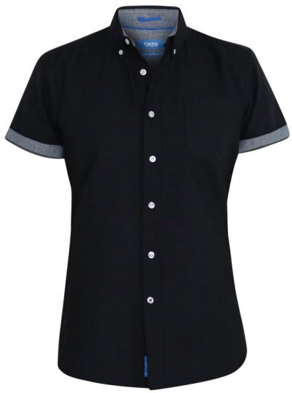 D555 Kevin Oxford Shirt Black - Chemises - Chemises Grandes Tailles Hommes