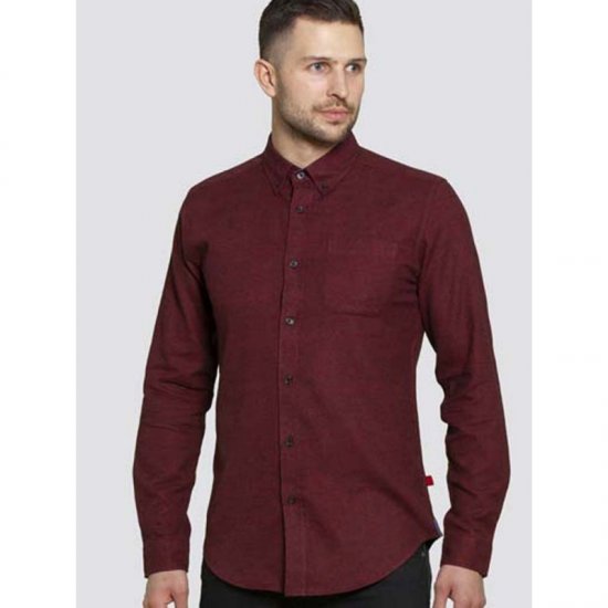 D555 Dawson Textured Shirt Dark Red - Chemises - Chemises Grandes Tailles Hommes