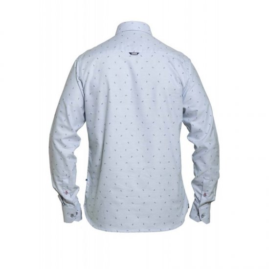 D555 Addington Printed Oxford Shirt Blue - Chemises - Chemises Grandes Tailles Hommes