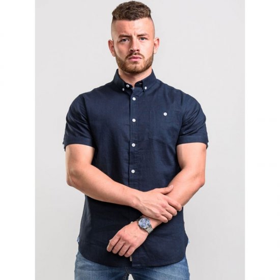 D555 Brixton Shirt Navy - Chemises - Chemises Grandes Tailles Hommes