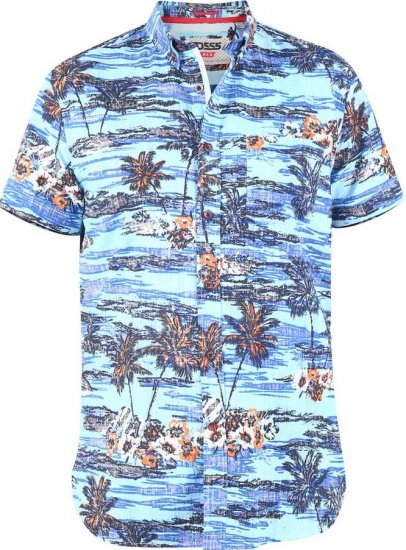 D555 CHARFORD Hawaiian Reverse Printed Shirt - Chemises - Chemises Grandes Tailles Hommes