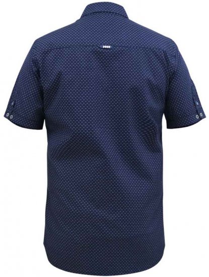 D555 Telford S/S Micro Ao Print Shirt Navy - Chemises - Chemises Grandes Tailles Hommes