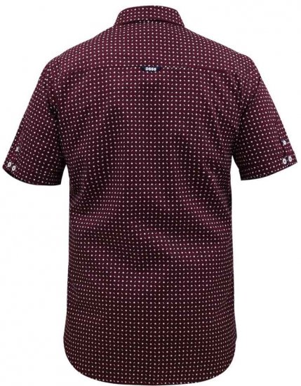 D555 Hillcrest S/S Micro Ao Print Shirt Burgundy - Chemises - Chemises Grandes Tailles Hommes