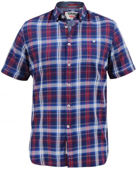 D555 Portland Check Button Down Collar S/S Shirt - Chemises - Chemises Grandes Tailles Hommes