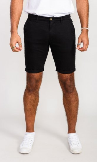 D555 Nelson Stretch Chino Shorts Black - Shorts - Shorts hommes grande taille