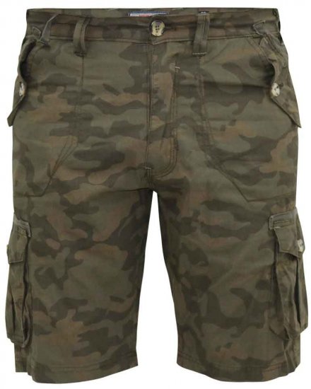 D555 Woobridge Camo Cotton Cargo Shorts - Shorts - Shorts hommes grande taille