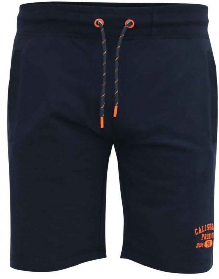 D555 Sutton Elasticated Waist Shorts With Embroidery Navy - Pantalons/shorts de survêtement - Survêtement/jogging grandes tailles