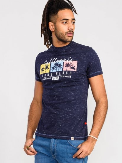 D555 Thorndon California Long Beach Printed T-Shirt - T-shirts - T-shirts Homme Grande Taille