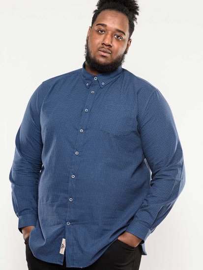 D555 Melbourne Gingham Check Long Sleeve Button Down Shirt - Chemises - Chemises Grandes Tailles Hommes