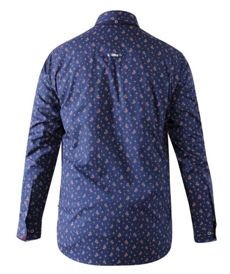 D555 Edmund AOP Shirt Navy - Chemises - Chemises Grandes Tailles Hommes