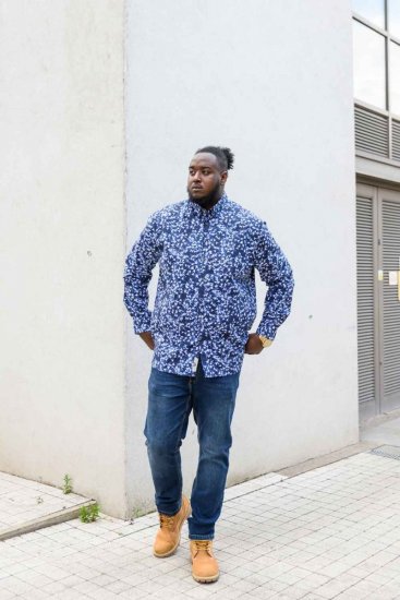 D555 Harrow AOP Shirt Blue - Chemises - Chemises Grandes Tailles Hommes