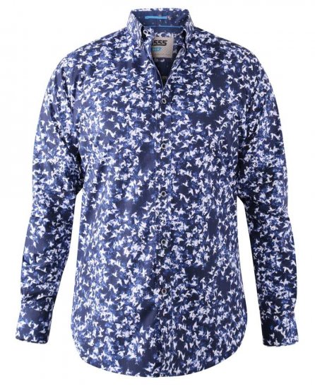 D555 Harrow AOP Shirt Blue - Chemises - Chemises Grandes Tailles Hommes