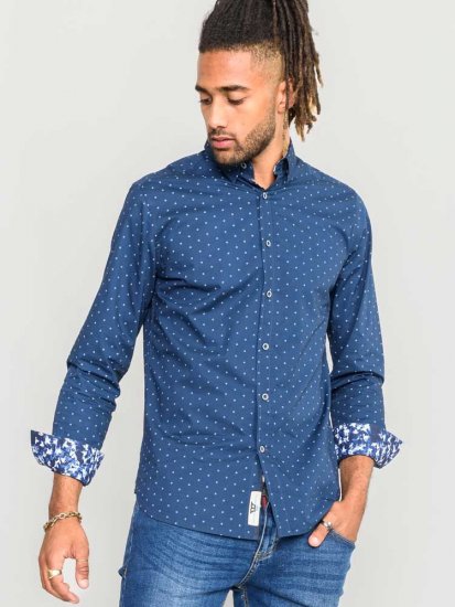 D555 Chilton LS Shirt Navy - Chemises - Chemises Grandes Tailles Hommes