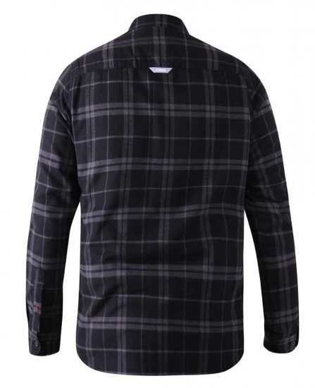 D555 Harwich Flannel Check Shirt Black - Chemises - Chemises Grandes Tailles Hommes