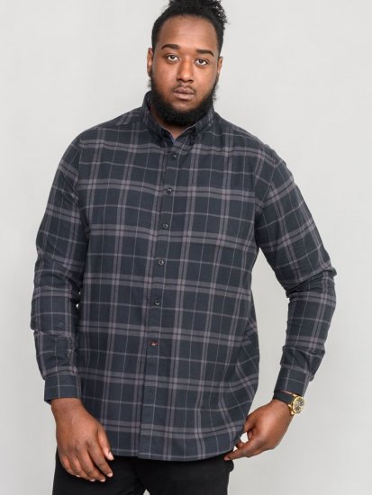D555 Harwich Flannel Check Shirt Black - Chemises - Chemises Grandes Tailles Hommes