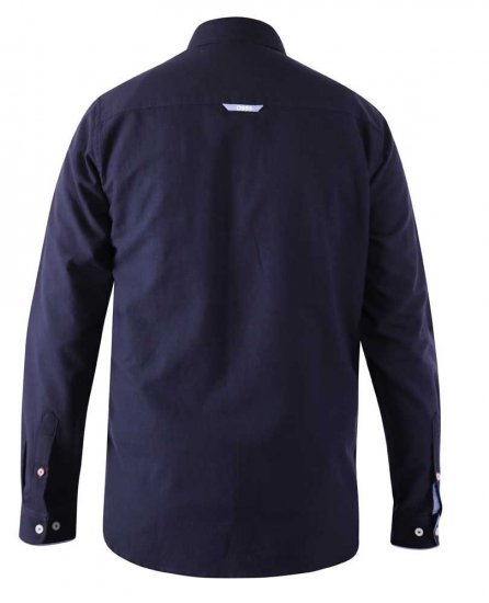 D555 Colchester LS shirt Navy - Chemises - Chemises Grandes Tailles Hommes