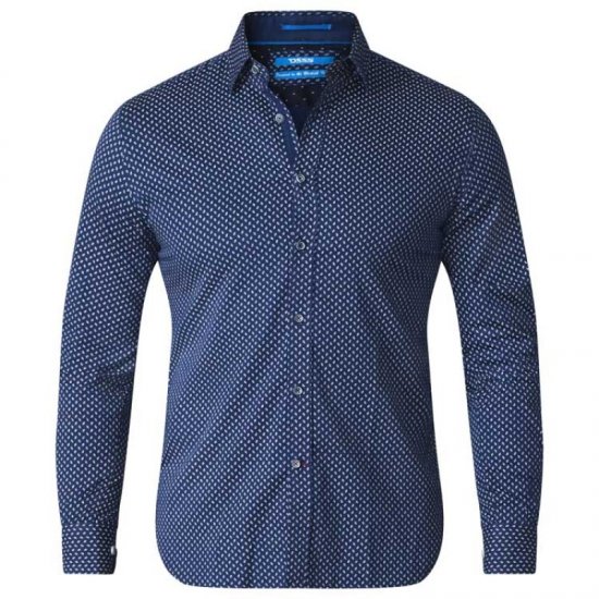 D555 Lavar Long Sleeve Diamond Printed Shirt - Chemises - Chemises Grandes Tailles Hommes