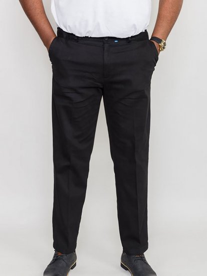 D555 Bruno Stretch Chino pants with Extenda Waist Black - Jeans et pantalons - Jeans et Pantalons grande taille 