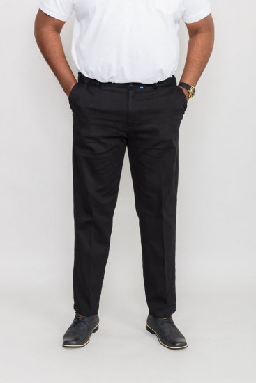 D555 Bruno Stretch Chino pants with Extenda Waist Black - Jeans et pantalons - Jeans et Pantalons grande taille 