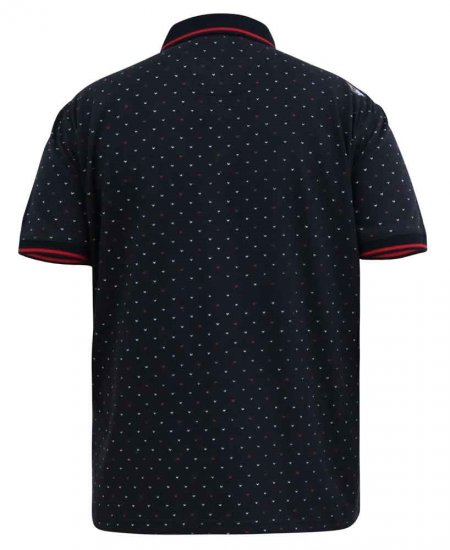 D555 Ashwell Ao Printed Polo Shirt Dark Navy - Polos - Polos homme grande taille