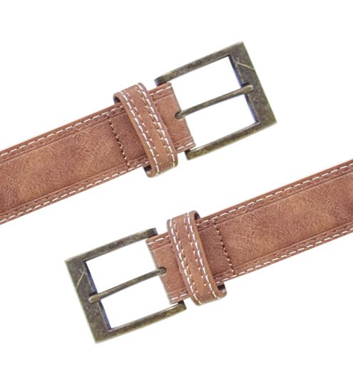 D555 Dylan Tan Bonded Leather Belt - Ceintures - Ceintures grandes tailles pour hommes