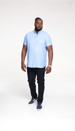 D555 James Short Sleeve Oxford Shirt Sky Blue - Chemises - Chemises Grandes Tailles Hommes