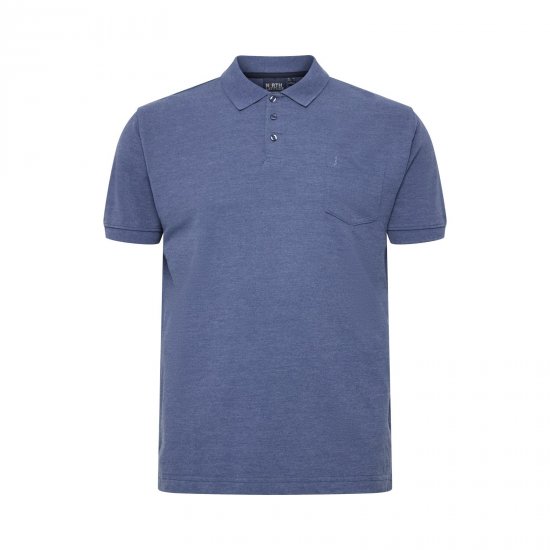 North Latitude Polo Blue Melange - Polos - Polos homme grande taille