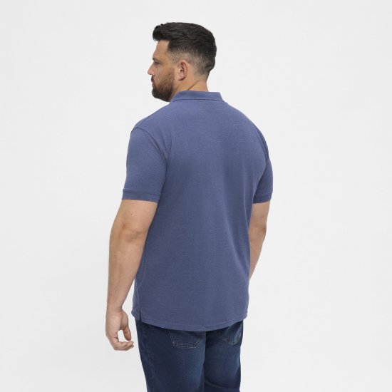 North Latitude Polo Blue Melange - Polos - Polos homme grande taille
