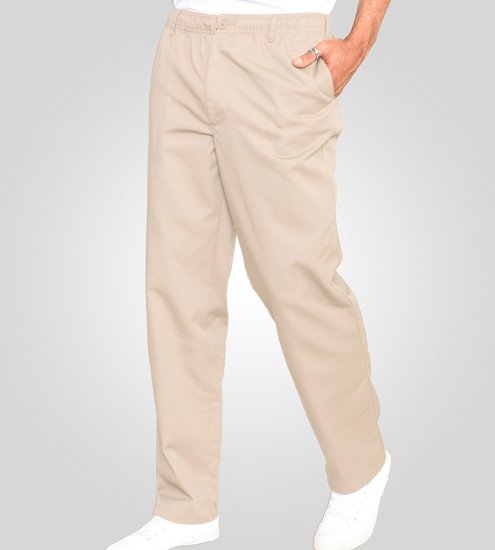 D555 Basilio Pantalon à taille élastique Beige - Jeans et pantalons - Jeans et Pantalons grande taille 