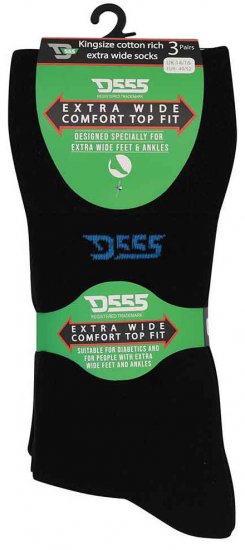 D555 Harold Extra Wide Comfort Fit Socks 3-pack - Sous-vêtements & Bain - Sous-vêtements Grande Taille