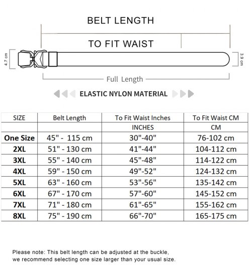 D555 Dale Tactical Stretch Webbing Belt with Heavy Duty Quick Release Buckle Black - Ceintures - Ceintures grandes tailles pour hommes