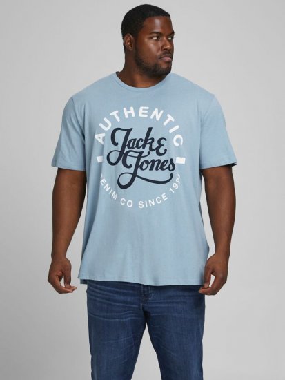Jack & Jones JJMOON T-shirt Faded Denim - T-shirts - T-shirts Homme Grande Taille