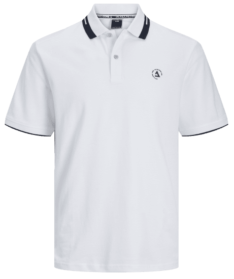 Jack & Jones JCOHASS LOGO Polo White - Polos - Polos homme grande taille