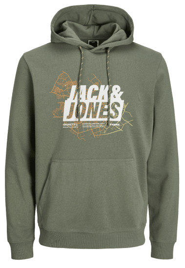 Jack & Jones JCOMAP LOGO SWEAT Hoodie Agave Green - Sweatshirts & hoodies - Sweatshirts/Hoodies grande taille homme
