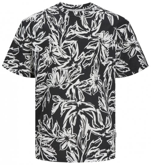 Jack & Jones JORLAFAYETTE AOP T-Shirt Black - T-shirts - T-shirts Homme Grande Taille