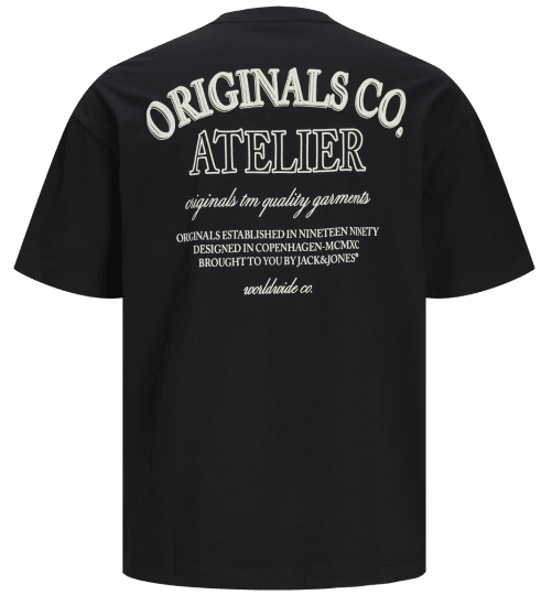 Jack & Jones JORSANTORINI BACK T-Shirt Black - T-shirts - T-shirts Homme Grande Taille