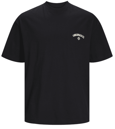 Jack & Jones JORSANTORINI BACK T-Shirt Black - T-shirts - T-shirts Homme Grande Taille