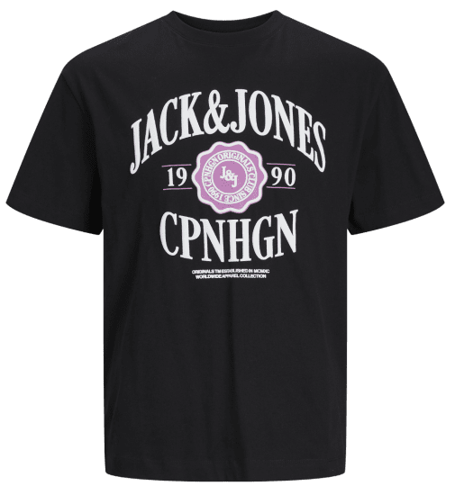 Jack & Jones JORLUCCA BRANDING T-Shirt Black - T-shirts - T-shirts Homme Grande Taille