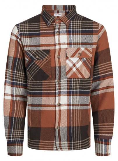 Jack & Jones Darren Flannel Overshirt marron - Chemises - Chemises Grandes Tailles Hommes