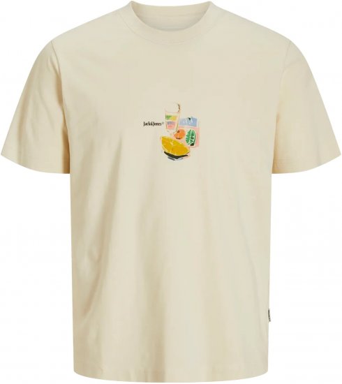 Jack & Jones Varenna Crew Neck T-Shirt Antique White - T-shirts - T-shirts Homme Grande Taille
