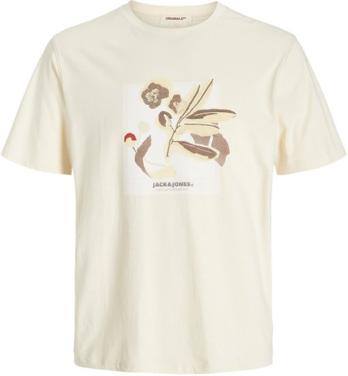 Jack & Jones Almeria Front Print Crew Neck T-Shirt Antique White - T-shirts - T-shirts Homme Grande Taille