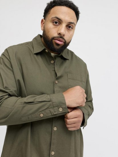Jack & Jones Tristan Overshirt kaki - Chemises - Chemises Grandes Tailles Hommes